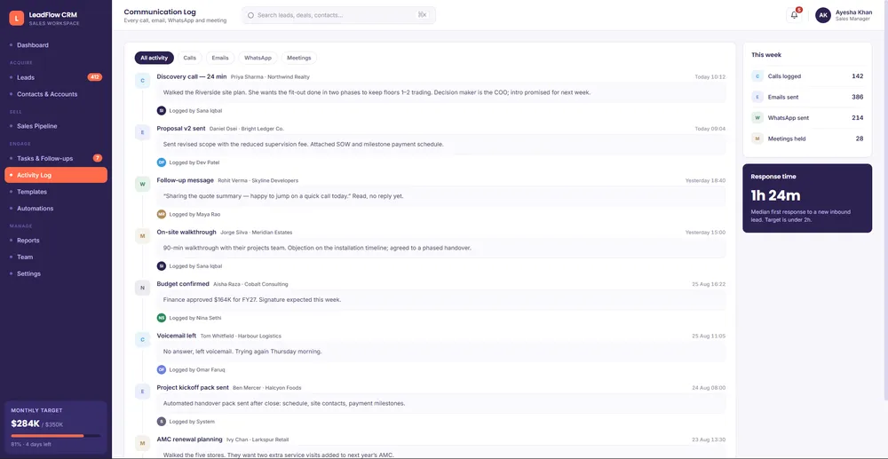 LeadFlow CRM — screen 6