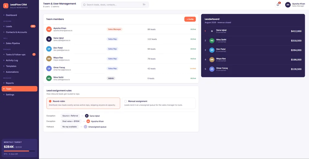 LeadFlow CRM — screen 10