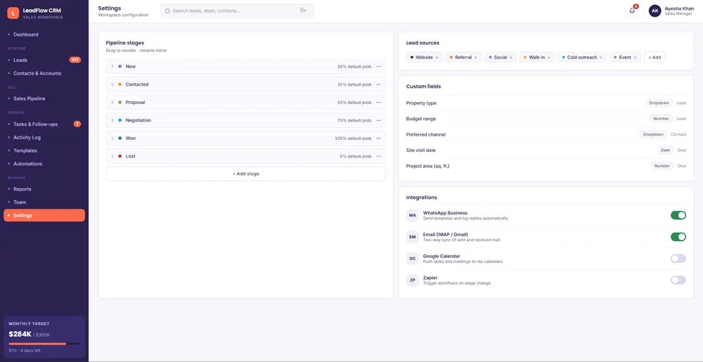 LeadFlow CRM — screen 11